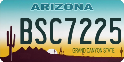 AZ license plate BSC7225