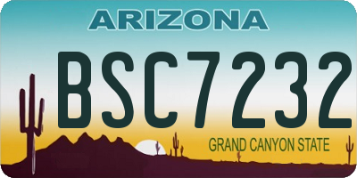 AZ license plate BSC7232