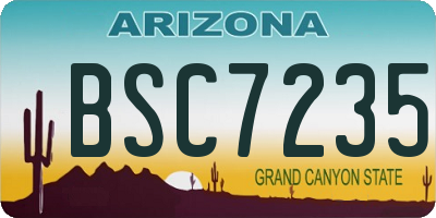 AZ license plate BSC7235