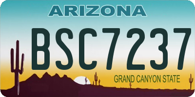 AZ license plate BSC7237