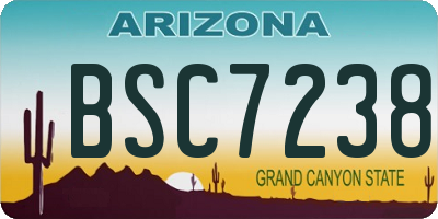 AZ license plate BSC7238