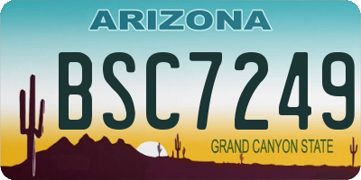 AZ license plate BSC7249