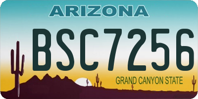 AZ license plate BSC7256