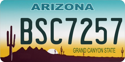 AZ license plate BSC7257
