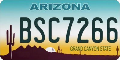 AZ license plate BSC7266