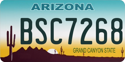 AZ license plate BSC7268