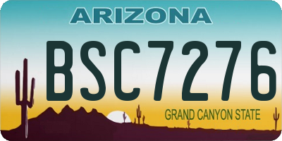 AZ license plate BSC7276