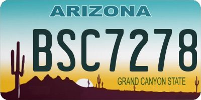 AZ license plate BSC7278