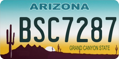 AZ license plate BSC7287