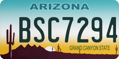 AZ license plate BSC7294