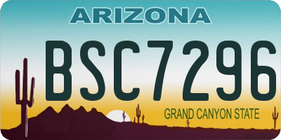 AZ license plate BSC7296
