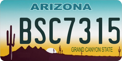 AZ license plate BSC7315