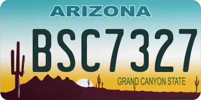 AZ license plate BSC7327