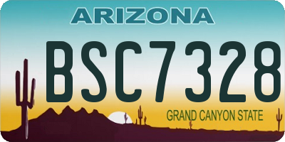 AZ license plate BSC7328