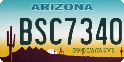 AZ license plate BSC7340