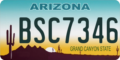 AZ license plate BSC7346