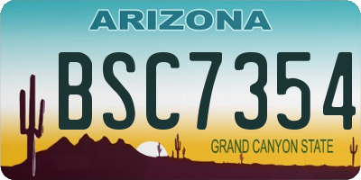 AZ license plate BSC7354
