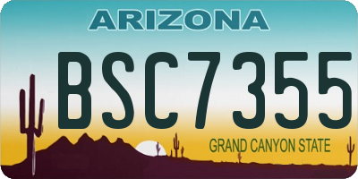 AZ license plate BSC7355