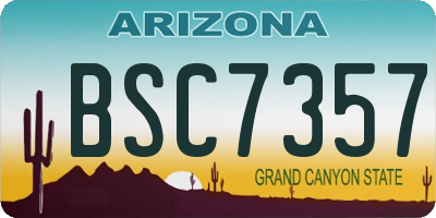 AZ license plate BSC7357