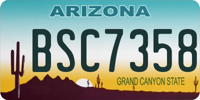 AZ license plate BSC7358