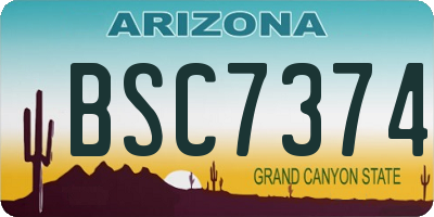 AZ license plate BSC7374