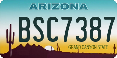 AZ license plate BSC7387