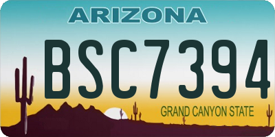 AZ license plate BSC7394