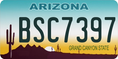 AZ license plate BSC7397