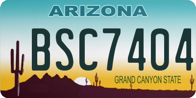 AZ license plate BSC7404