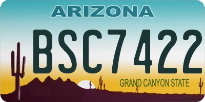 AZ license plate BSC7422