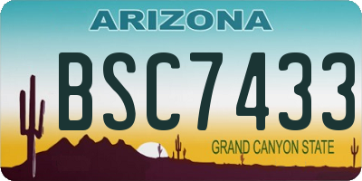 AZ license plate BSC7433