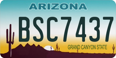 AZ license plate BSC7437