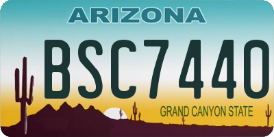 AZ license plate BSC7440