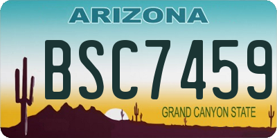 AZ license plate BSC7459