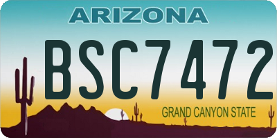 AZ license plate BSC7472