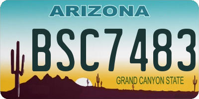 AZ license plate BSC7483