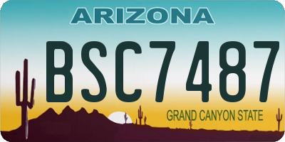 AZ license plate BSC7487