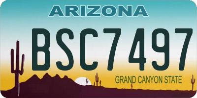 AZ license plate BSC7497