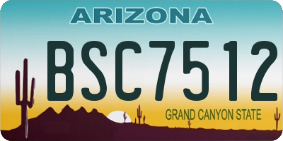 AZ license plate BSC7512