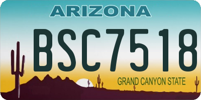 AZ license plate BSC7518