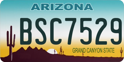 AZ license plate BSC7529