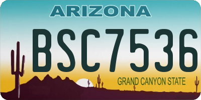 AZ license plate BSC7536