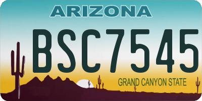 AZ license plate BSC7545