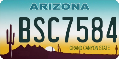 AZ license plate BSC7584