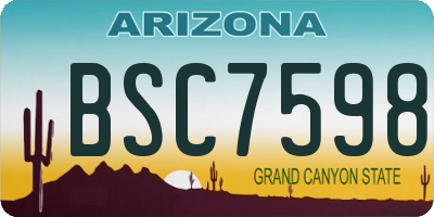 AZ license plate BSC7598