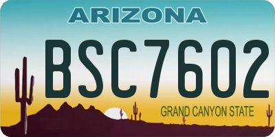 AZ license plate BSC7602