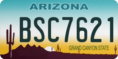 AZ license plate BSC7621