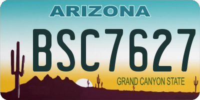 AZ license plate BSC7627