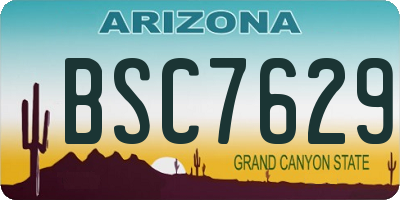 AZ license plate BSC7629