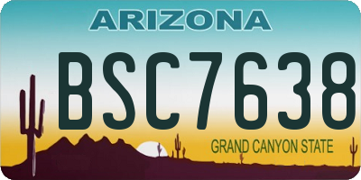 AZ license plate BSC7638